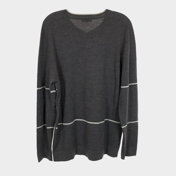 EUC Mens Size Large Horny Toad Gray Merino Wool Chandail Vector V-Neck Sweater - Picture 4 of 4